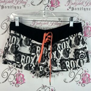 Roxy shorts swim y2k vintage booty Monochrome Graphic Shorts tie Orange Accent